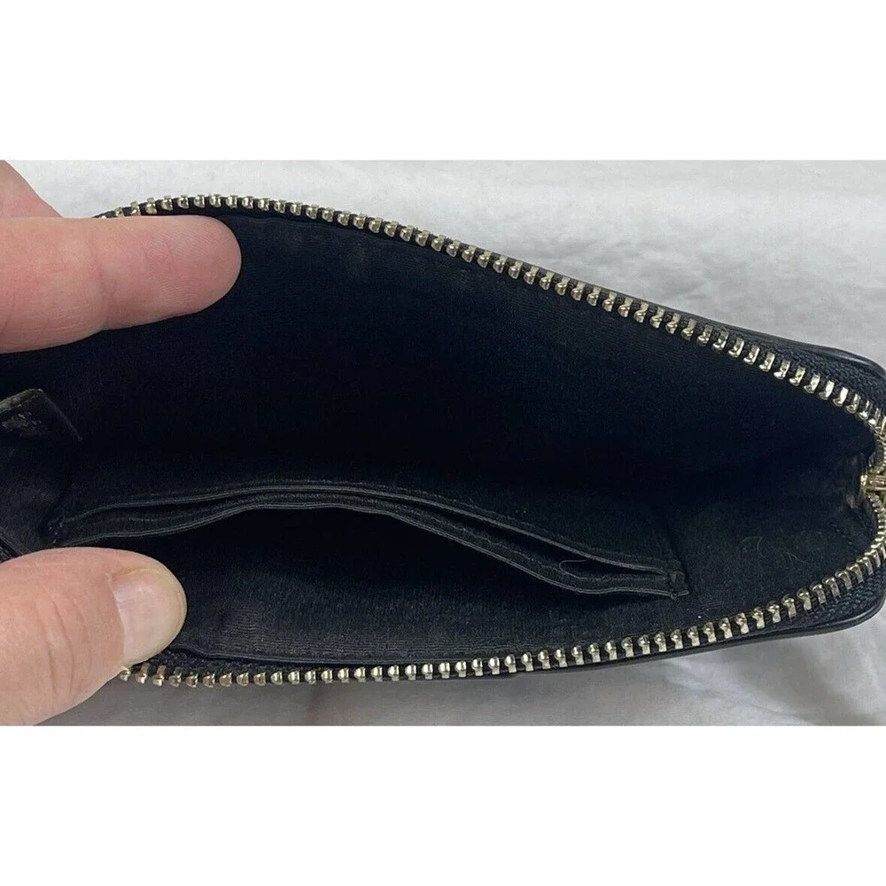 Coach Wallet Corner Zip Signature PVC Wristlet Two-Tone Dark Brown EUC Wallet - Picture 13 of 15